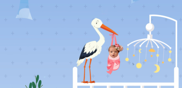 it's a girl - personalised new baby animation greeting message