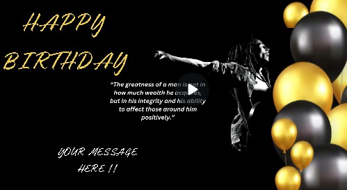 Bob Marley "Greatness" Inspirational Personalised Birthday eCard