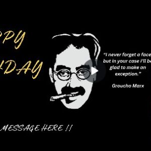 Groucho Marx "Face" Joke Personalised Birthday eCard