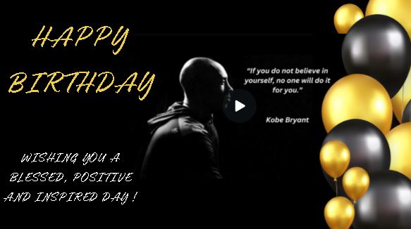 Kobe Bryant "Believe" Inspirational Birthday eCard