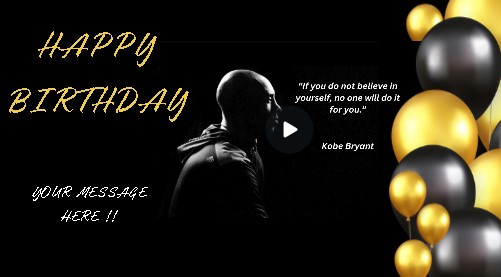 Kobe Bryant "Believe" Inspirational Personalised Birthday eCard