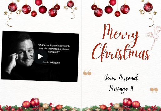 Robin Williams Psychic Network Christmas eCard Personalise Home