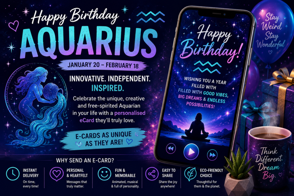 Aquarius Blog Image Aquarius Birthday eCards: Why Sending an eCard Is the Perfect Gift for an Aquarius