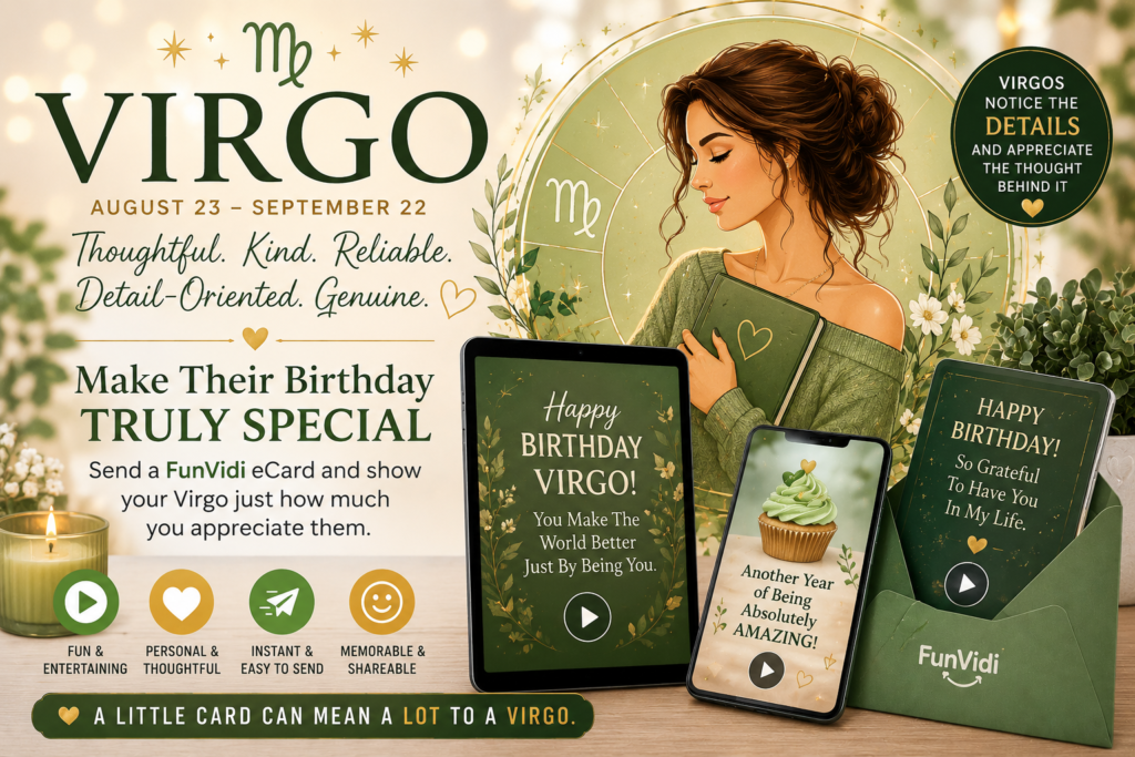Virgo Blog Image Virgo Birthday eCards: Why Sending an eCard Is the Perfect Gift for a Virgo